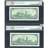 Image 2 : Bank of Canada $1, 1967 - Lot of 2 Consecutive Notes
