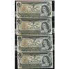 Image 1 : Bank of Canada $1, 1973 - Lot of 4 Consecutive Transitional Prefix's