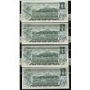Image 2 : Bank of Canada $1, 1973 - Lot of 4 Consecutive Transitional Prefix's