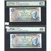 Image 1 : Bank of Canada $5, 1972 - Pair of PMG Graded Notes