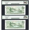 Image 2 : Bank of Canada $20, 1969 - Lot of 2 Consecutive Notes