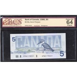 Bank of Canada $5, 1986