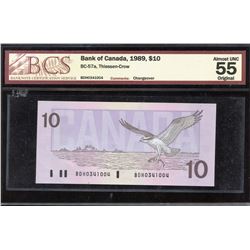 Bank of Canada $10, 1989 Changeover Note