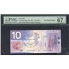 Image 1 : Bank of Canada $10, 2001 - Stamped First Day of Issue