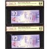 Image 1 : Bank of Canada $10, 2005 - Lot of 2 Consecutive Replacement Notes
