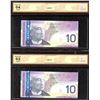 Image 2 : Bank of Canada $10, 2005 - Lot of 2 Consecutive Replacement Notes
