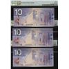 Image 2 : Bank of Canada $10, 2008-09 - 4 Cycle Repeater - Lot of 3