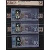 Image 1 : Bank of Canada $10, 2017 - Lot of 3 Consecutives