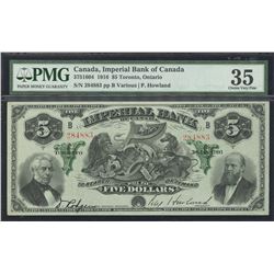 Imperial Bank of Canada $5, 1916