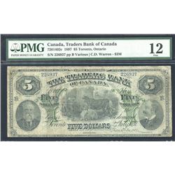 Traders Bank of Canada $5, 1897