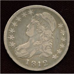 US Capped Bust 50c, 1812, F+ grade,