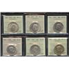 Image 1 : Lot of 6 ICCS Graded Fifty Cents