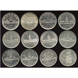 Canadian Silver Dollar - Lot of 12