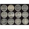 Image 1 : Canadian Silver Dollar - Lot of 12