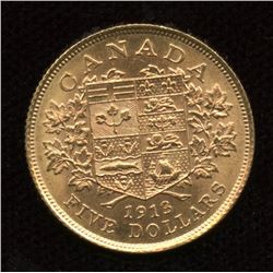 1913 Canada $5 Gold