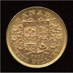 1913 Canada $5 Gold