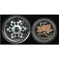 2009 Crystal Snowflakes $20 & 2012 Farewell to the Penny