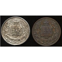 Canadian Confederation medals (silver, copper)