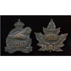 WW1 - Pair of CEF Cap Badges