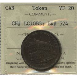 Bank of Montreal Sideview Lower Canada ½ Penny, 1839 Mule BR 524