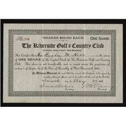 The Riverside Golf & Country Club Share Certificate