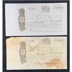 Edinburgh Scotland - Nova Scotia Warrants - Lot of 2