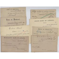 BANK POSTAL STATIONERY 1877 to 1904 Variety of Different Banks