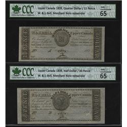 W. & J. Bell Fractional Currency, Upper Canada 1839