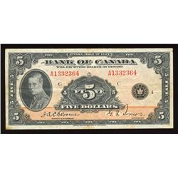 Bank of Canada $5, 1935