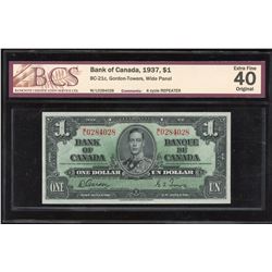 Bank of Canada $1, 1937 - 4 Cycle Repeater