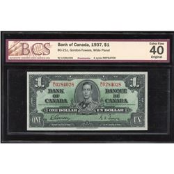 Bank of Canada $1, 1937 - 4 Cycle Repeater