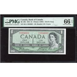 Bank of Canada $1, 1954 Devil's Face