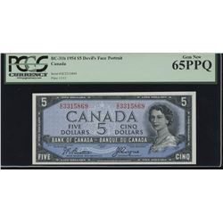 Bank of Canada $5 Devil's Face, 1954