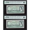 Image 1 : Bank of Canada $1, 1954 - Lot of 2 Consecutive Replacements