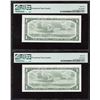 Image 2 : Bank of Canada $1, 1954 - Lot of 2 Consecutive Transitional Notes