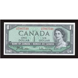 Bank of Canada $1, 1954 Transitional Prefix