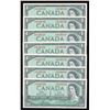 Image 1 : Bank of Canada $1, 1954 - Lot of 7 Consecutives