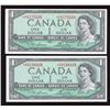 Image 1 : Bank of Canada $1, 1954 - Lot of 2 Replacement Notes