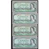 Image 1 : Bank of Canada $1, 1954 Replacement Lot of 4 Notes