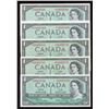 Image 1 : Bank of Canada $1, 1954 Replacement Lot of 5 Notes