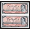 Image 1 : Bank of Canada $2, 1954 - Lot of 2 Consecutive Notes