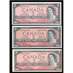 Bank of Canada $2, 1954 Replacement - Lot of 3