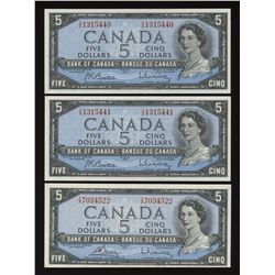 Bank of Canada $5, 1954 - Lot of 2 Consecutive & Bonus