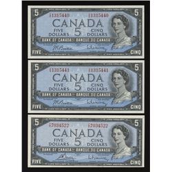 Bank of Canada $5, 1954 - Lot of 2 Consecutive & Bonus