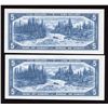 Image 2 : Bank of Canada $5, 1954 - Lot of 2 Consecutive Notes