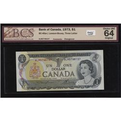 Bank of Canada $1, 1973 Rare ALM Changeover