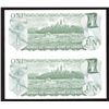 Image 2 : Bank of Canada $1 Replacement Pair, 1973