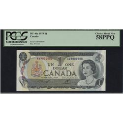 Bank of Canada $1, 1973 Million Numbered Note