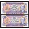 Image 1 : Bank of Canada $10, 1971 - Lot of 2 Consecutive Notes