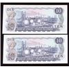 Image 2 : Bank of Canada $10, 1971 - Lot of 2 Consecutive Notes